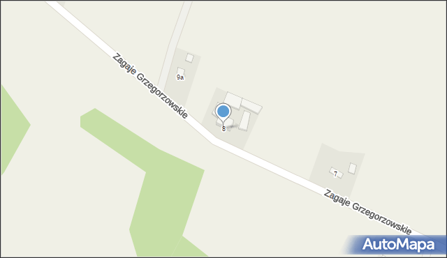 Czajęcice, Zagaje Grzegorzowskie, 8, mapa Czajęcice