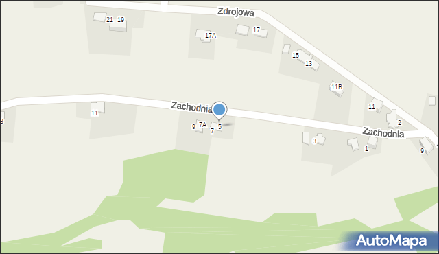 Czaniec, Zachodnia, 5, mapa Czaniec