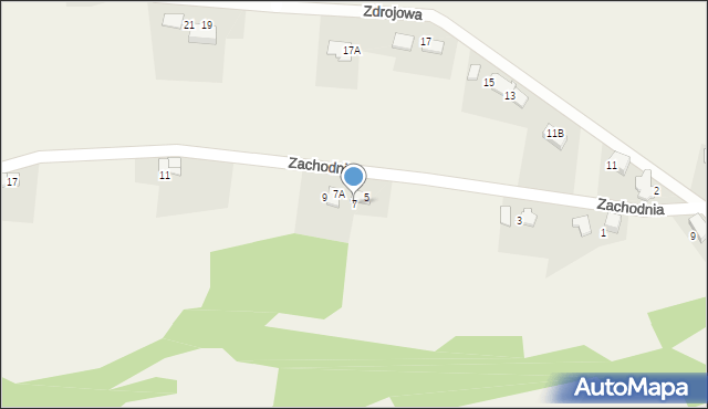 Czaniec, Zachodnia, 7, mapa Czaniec