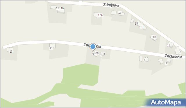 Czaniec, Zachodnia, 9, mapa Czaniec