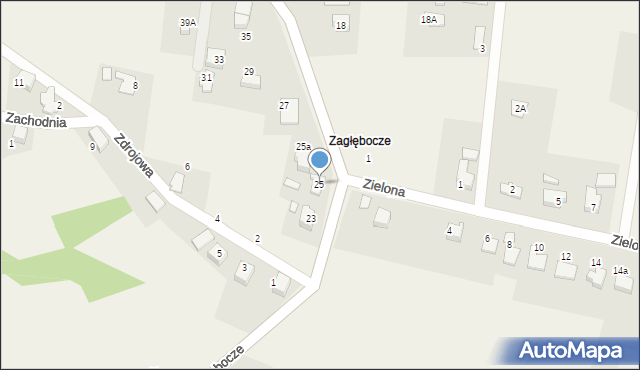 Czaniec, Zagłębocze, 25, mapa Czaniec