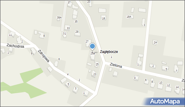 Czaniec, Zagłębocze, 25a, mapa Czaniec