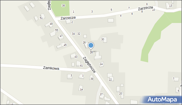 Czaniec, Zagłębocze, 26, mapa Czaniec