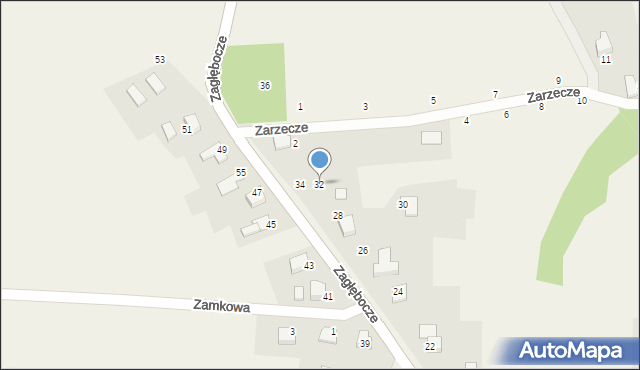 Czaniec, Zagłębocze, 32, mapa Czaniec