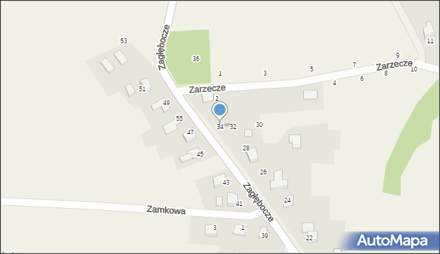 Czaniec, Zagłębocze, 34, mapa Czaniec