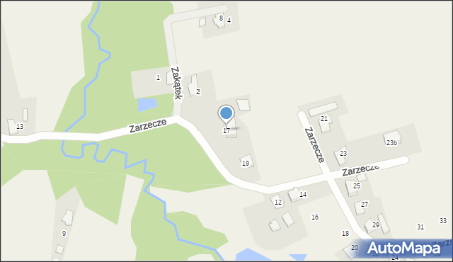 Czaniec, Zarzecze, 17, mapa Czaniec