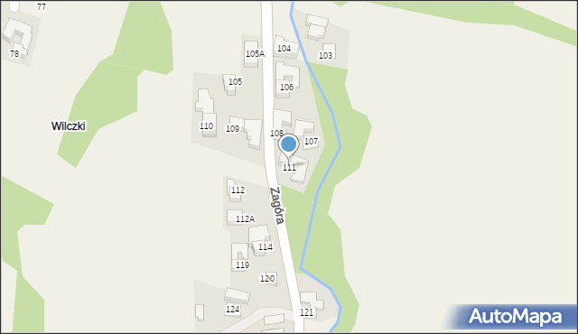 Czarna Góra, Zagóra, 111, mapa Czarna Góra