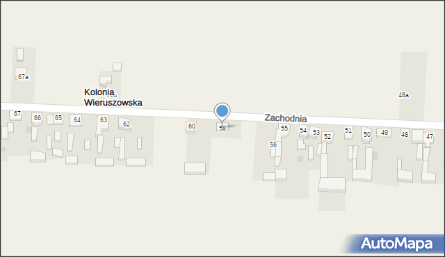 Czastary, Zachodnia, 58, mapa Czastary