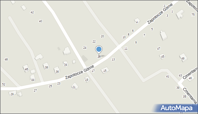 Czchów, Zapotocze Górne, 18, mapa Czchów