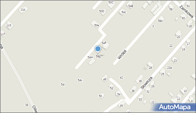 Czechowice-Dziedzice, Zamkowa, 54g, mapa Czechowic-Dziedzic