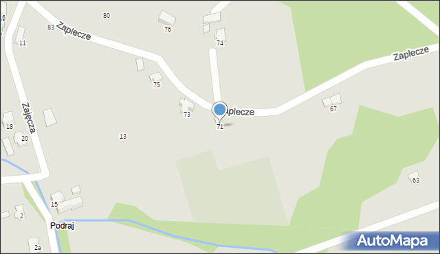 Czechowice-Dziedzice, Zaplecze, 71, mapa Czechowic-Dziedzic