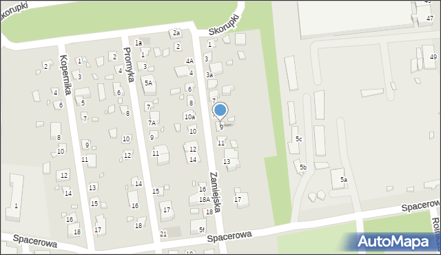 Czeladź, Zamiejska, 9, mapa Czeladź