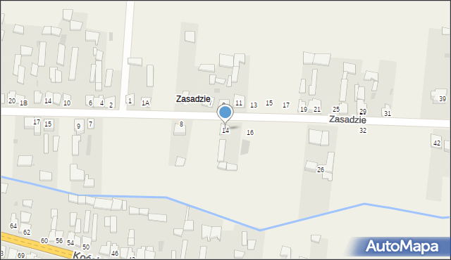 Czermno-Kolonia, Zasadzie, 14, mapa Czermno-Kolonia