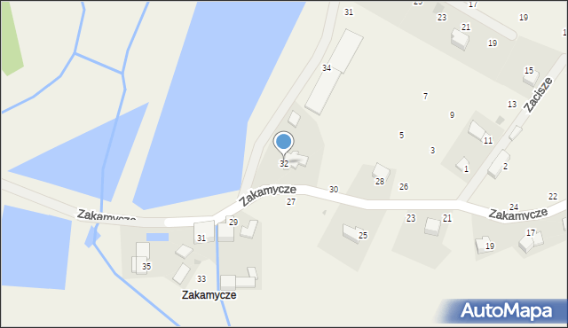 Czernichów, Zakamycze, 32, mapa Czernichów