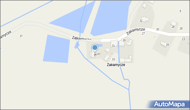 Czernichów, Zakamycze, 35, mapa Czernichów