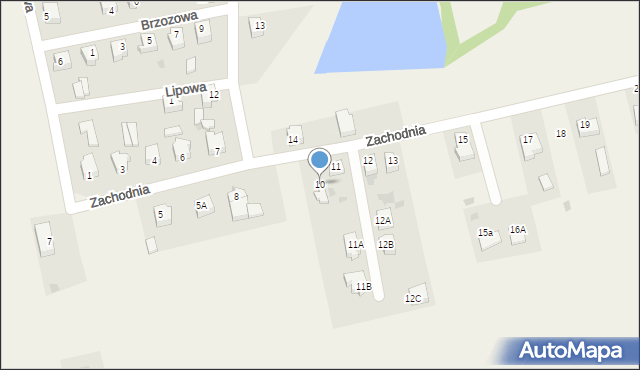 Czerniewice, Zachodnia, 10, mapa Czerniewice