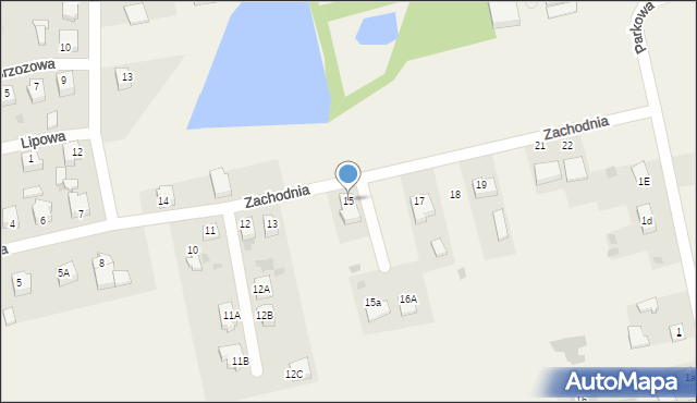 Czerniewice, Zachodnia, 15, mapa Czerniewice