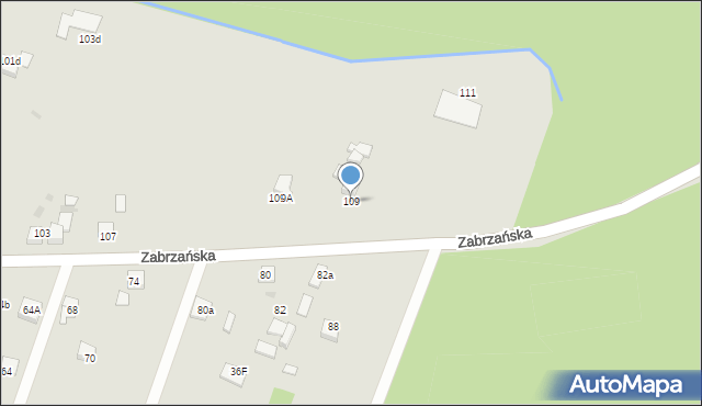 Czerwionka-Leszczyny, Zabrzańska, 109, mapa Czerwionka-Leszczyny