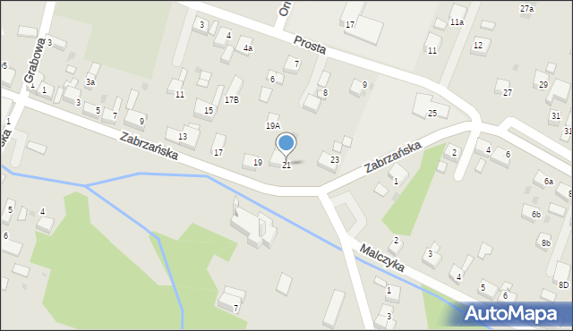 Czerwionka-Leszczyny, Zabrzańska, 21, mapa Czerwionka-Leszczyny