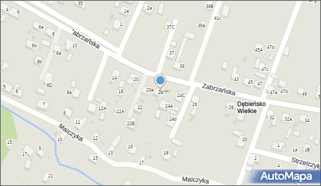 Czerwionka-Leszczyny, Zabrzańska, 24, mapa Czerwionka-Leszczyny