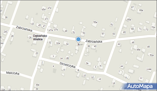 Czerwionka-Leszczyny, Zabrzańska, 36, mapa Czerwionka-Leszczyny