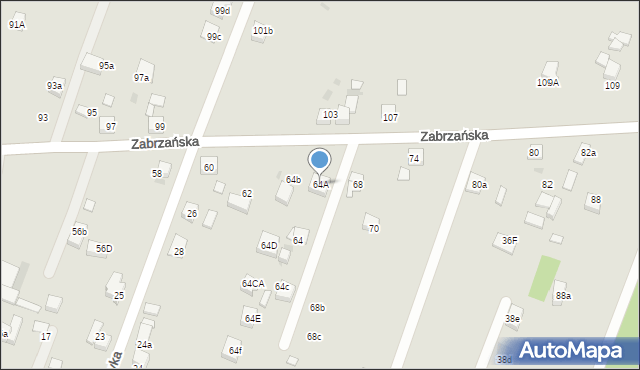 Czerwionka-Leszczyny, Zabrzańska, 64A, mapa Czerwionka-Leszczyny