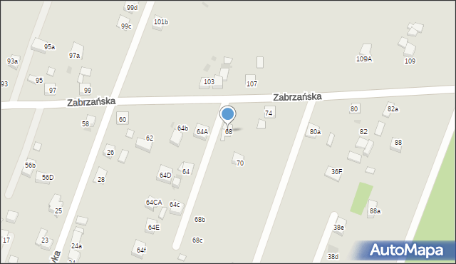 Czerwionka-Leszczyny, Zabrzańska, 68, mapa Czerwionka-Leszczyny