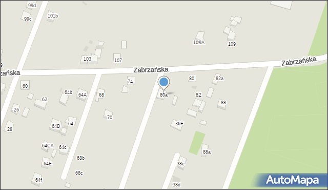 Czerwionka-Leszczyny, Zabrzańska, 80a, mapa Czerwionka-Leszczyny