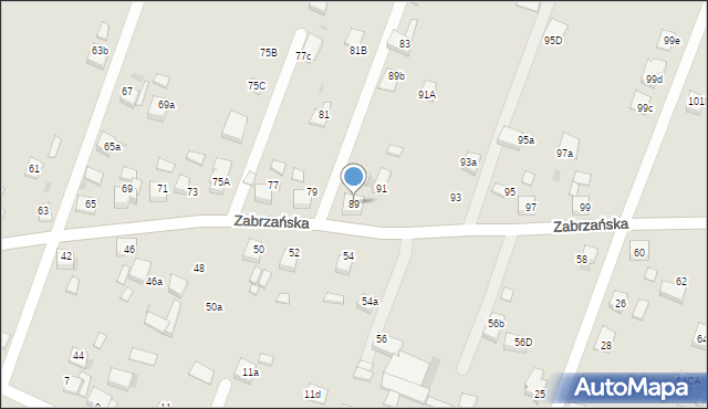 Czerwionka-Leszczyny, Zabrzańska, 89, mapa Czerwionka-Leszczyny