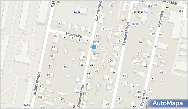 Częstochowa, Zamoyskiego Jana, hetm., 19, mapa Częstochowy