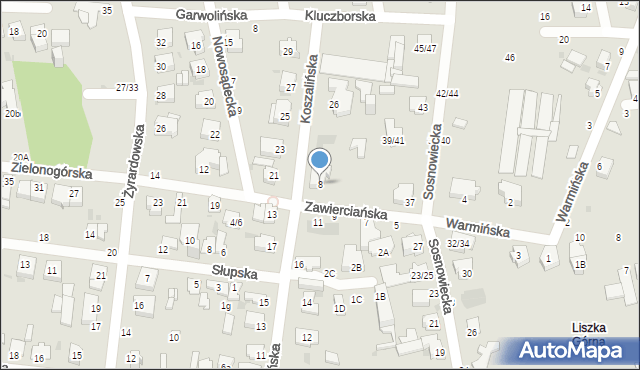 Częstochowa, Zawierciańska, 8, mapa Częstochowy