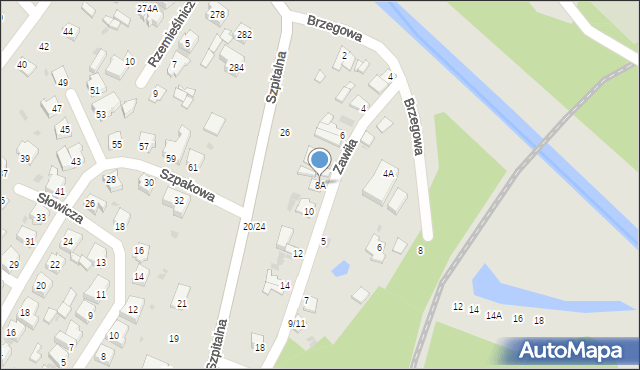 Częstochowa, Zawiła, 8A, mapa Częstochowy