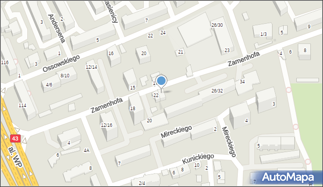 Częstochowa, Zamenhofa Ludwika, dr., 24, mapa Częstochowy