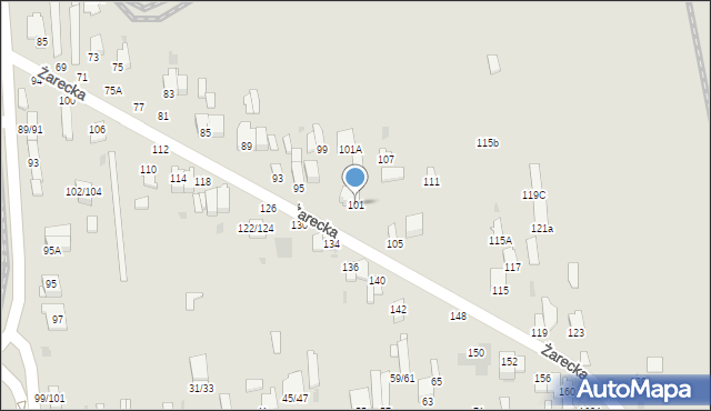 Częstochowa, Żarecka, 101, mapa Częstochowy