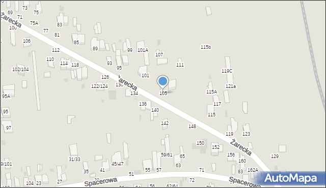 Częstochowa, Żarecka, 105, mapa Częstochowy