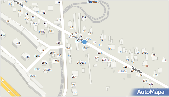 Częstochowa, Żarecka, 106, mapa Częstochowy