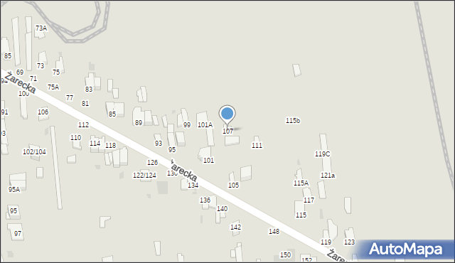 Częstochowa, Żarecka, 107, mapa Częstochowy