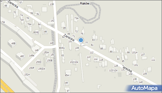 Częstochowa, Żarecka, 108, mapa Częstochowy