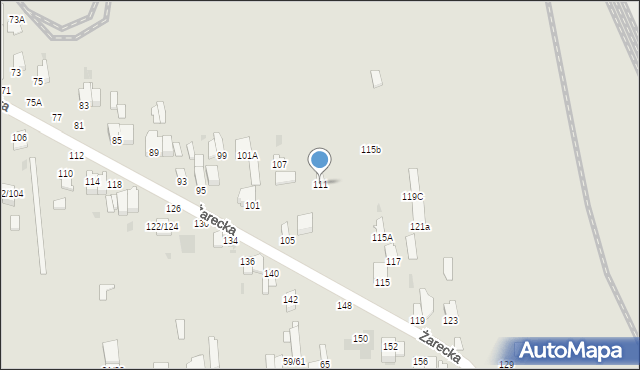 Częstochowa, Żarecka, 111, mapa Częstochowy