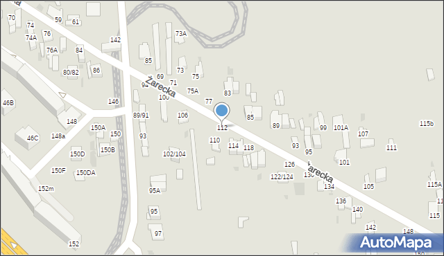 Częstochowa, Żarecka, 112, mapa Częstochowy