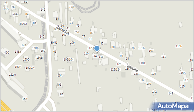 Częstochowa, Żarecka, 116, mapa Częstochowy