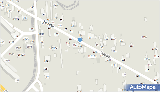 Częstochowa, Żarecka, 118, mapa Częstochowy