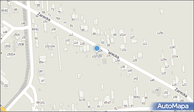 Częstochowa, Żarecka, 122/124, mapa Częstochowy