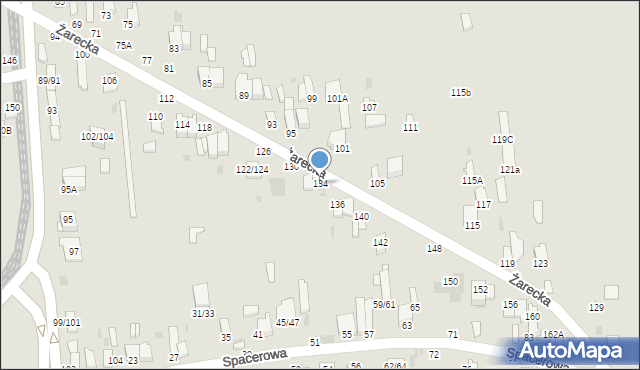 Częstochowa, Żarecka, 134, mapa Częstochowy