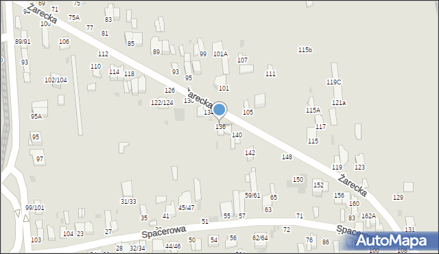 Częstochowa, Żarecka, 136, mapa Częstochowy