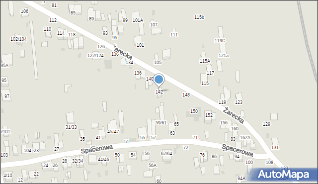 Częstochowa, Żarecka, 142, mapa Częstochowy