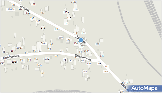 Częstochowa, Żarecka, 160, mapa Częstochowy