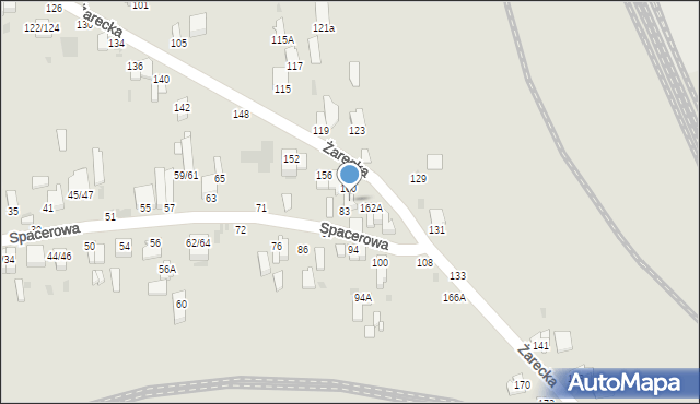 Częstochowa, Żarecka, 160A, mapa Częstochowy