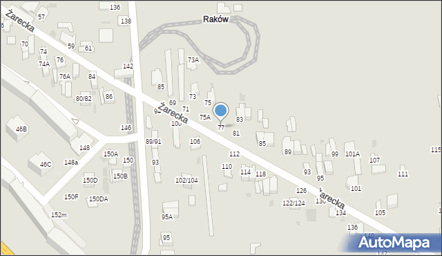 Częstochowa, Żarecka, 77, mapa Częstochowy