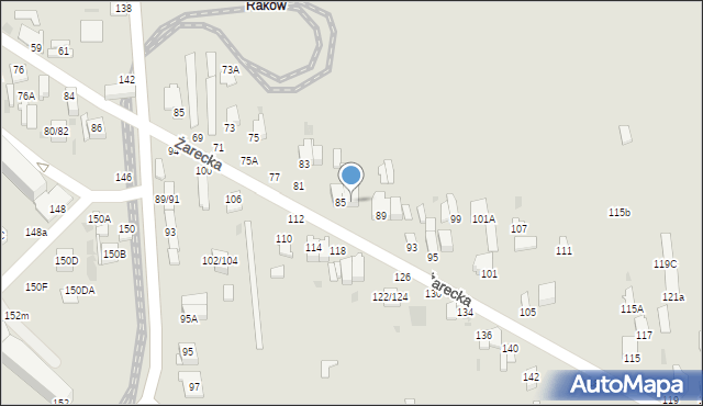 Częstochowa, Żarecka, 87, mapa Częstochowy